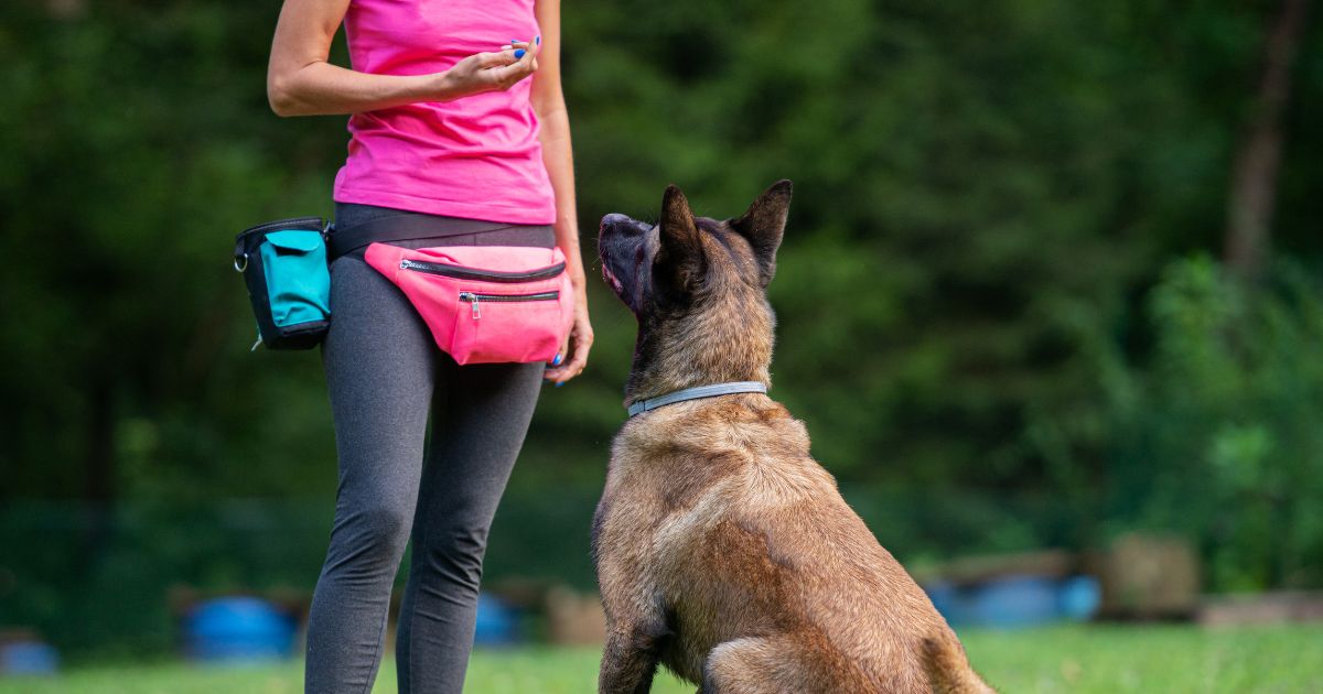 woman and her dog