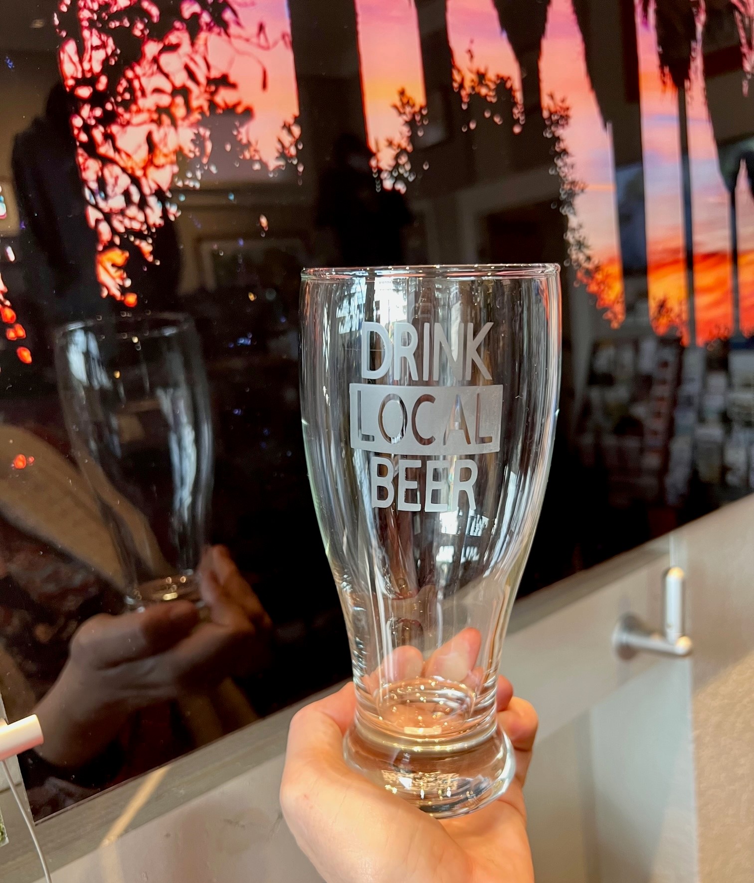 Drink Local Beer Glass