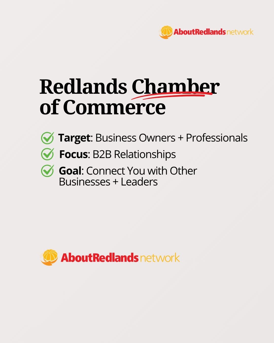 Local Chamber vs About Redlands