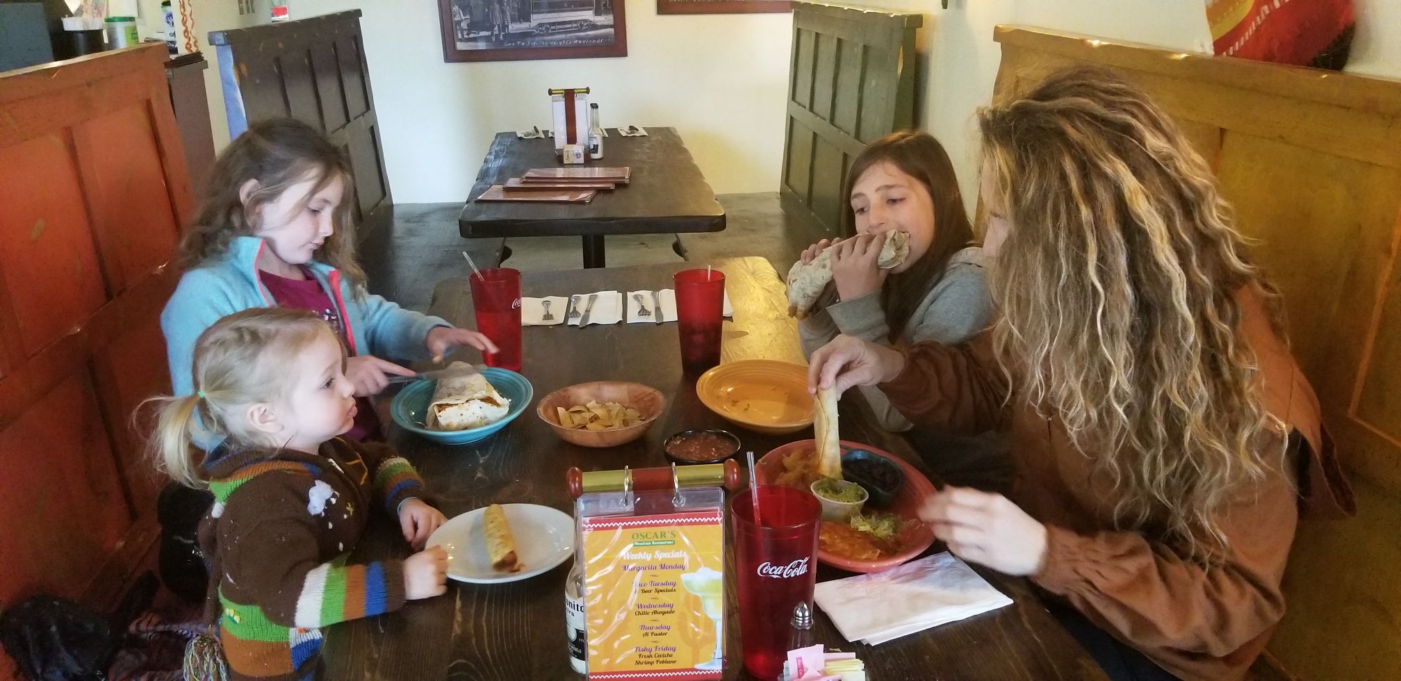 kids at a restaurant
