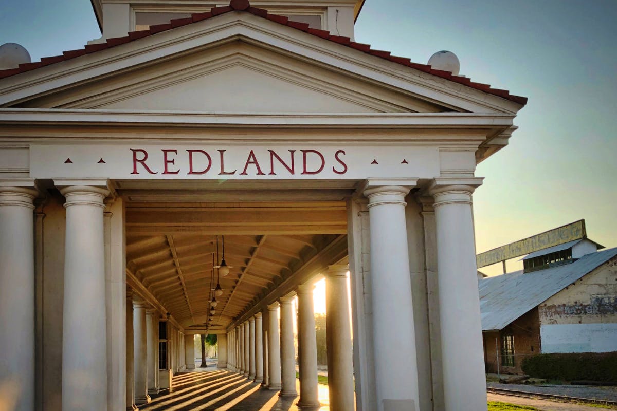Redlands train station at sunset