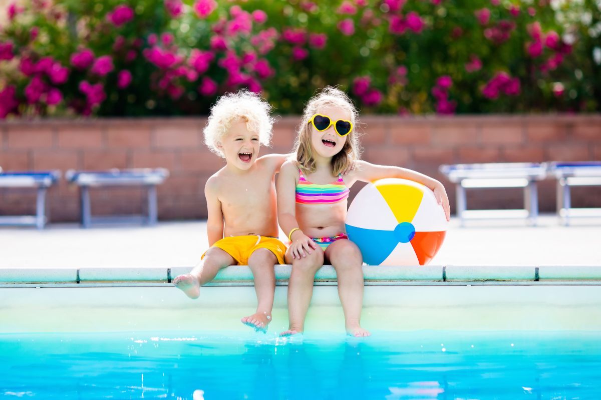 kids at the pool