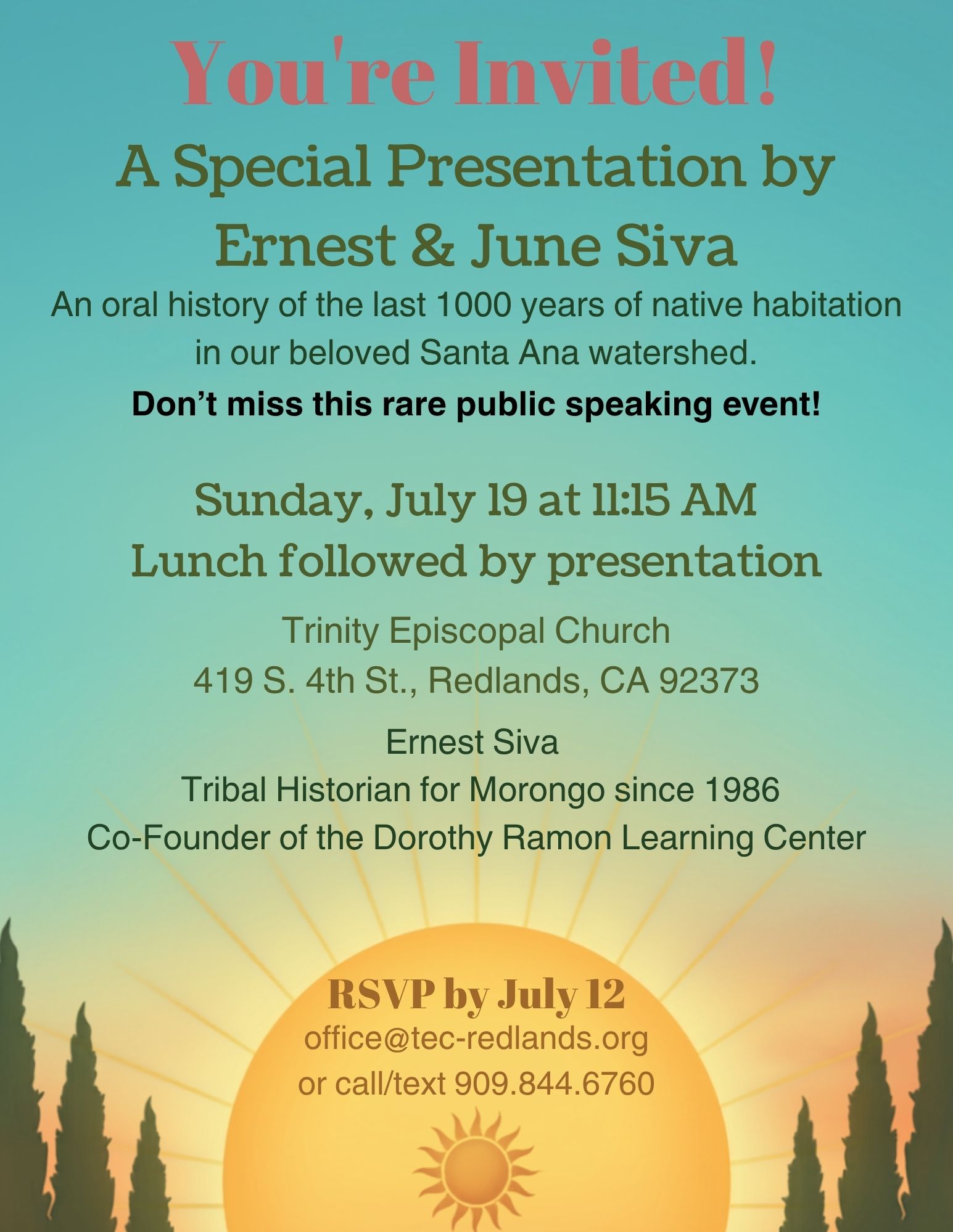 Ernest Siva (Cahuilla/Serrano) Speaks on Santa Ana Watershed History