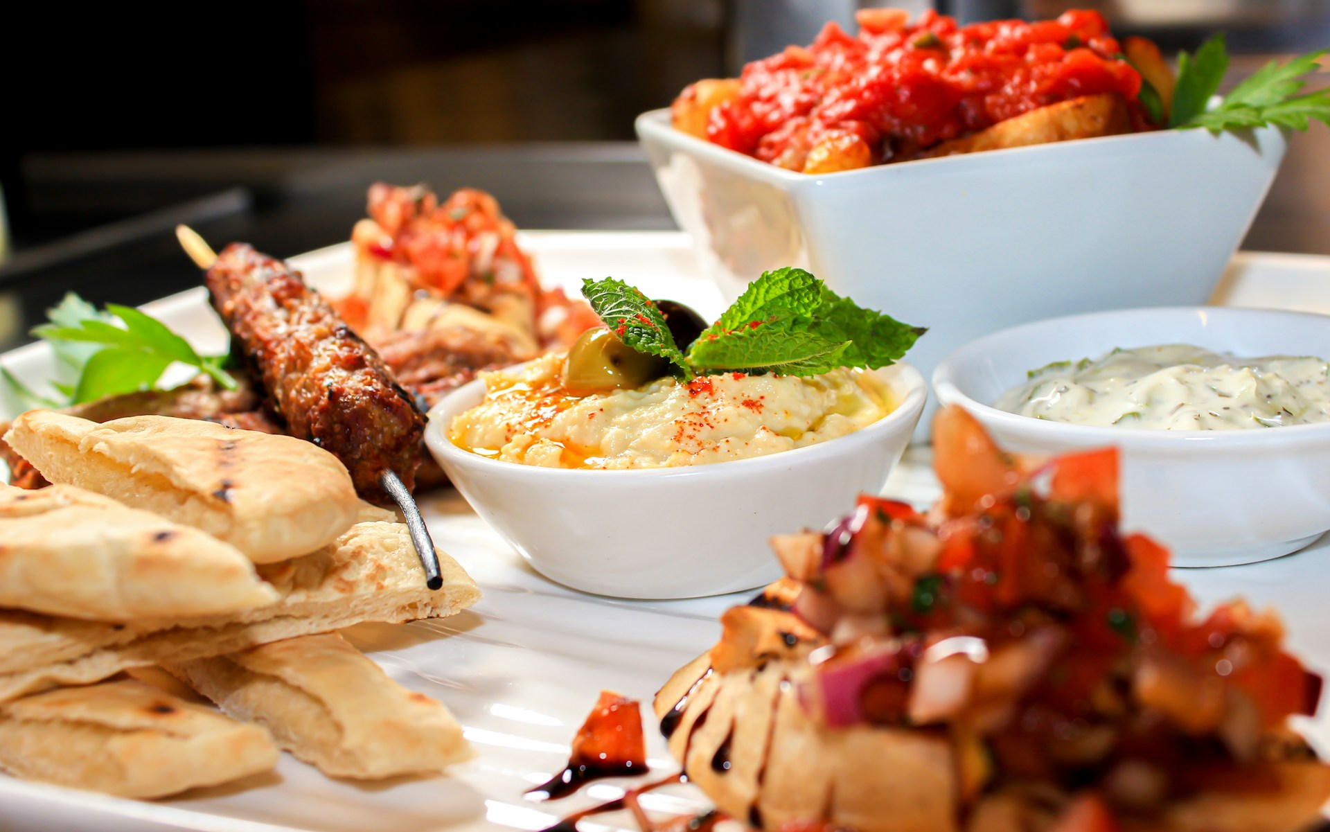 mezze table and fare